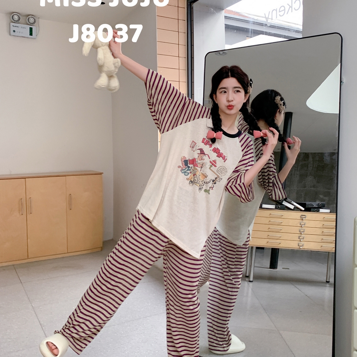 91家纺网 家纺一手货源 找家纺 妍景家居生活馆 2026新款午后原野套装 紫色条