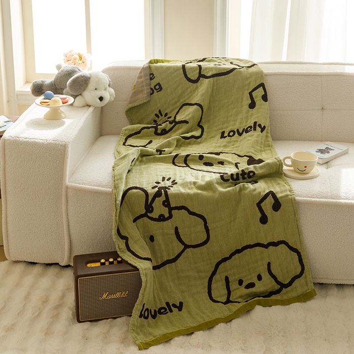 91家纺网 家纺一手货源 找家纺 沐珩家纺 2026新款全棉纯棉四层纱布浴巾沙发巾加大尺寸多功能毛巾毯 音乐派