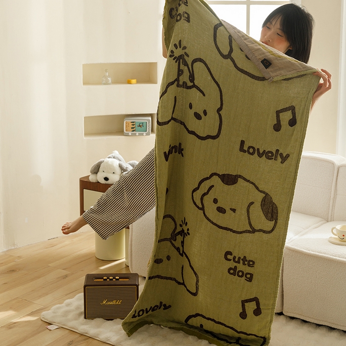 91家纺网 家纺一手货源 找家纺 沐珩家纺 2026新款全棉纯棉四层纱布浴巾沙发巾加大尺寸多功能毛巾毯 音乐派