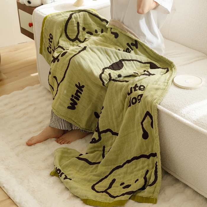 91家纺网 家纺一手货源 找家纺 沐珩家纺 2026新款全棉纯棉四层纱布浴巾沙发巾加大尺寸多功能毛巾毯 音乐派