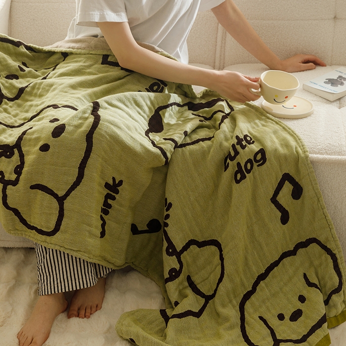 91家纺网 家纺一手货源 找家纺 沐珩家纺 2026新款全棉纯棉四层纱布浴巾沙发巾加大尺寸多功能毛巾毯 音乐派