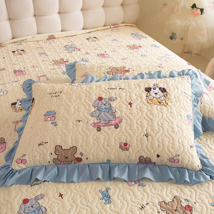 91家纺网 家纺一手货源 找家纺 （总）美达家纺 2026新款A类全棉夹棉蕾丝花边床盖