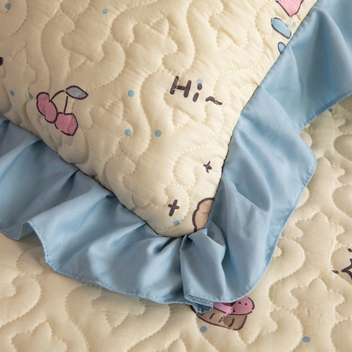 91家纺网 家纺一手货源 找家纺 （总）美达家纺 2026新款A类全棉夹棉蕾丝花边床盖