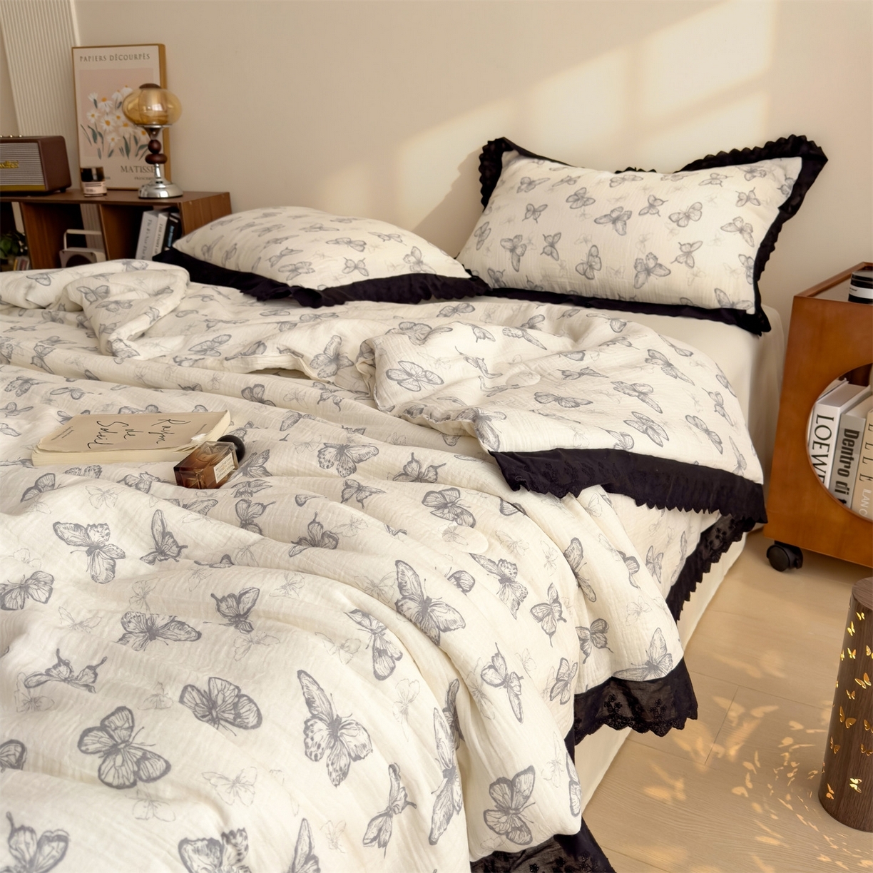 91家纺网 家纺一手货源 找家纺 （总）兄弟坊 2026新款A类美拉德全棉韩版皱皱纱花边大豆夏被夏凉被空调被午睡被