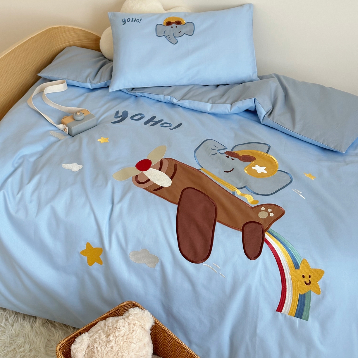 91家纺网 家纺一手货源 找家纺 （总）BOSS 2026新款全棉纯棉大版卡通贴布绣花幼儿园多件套