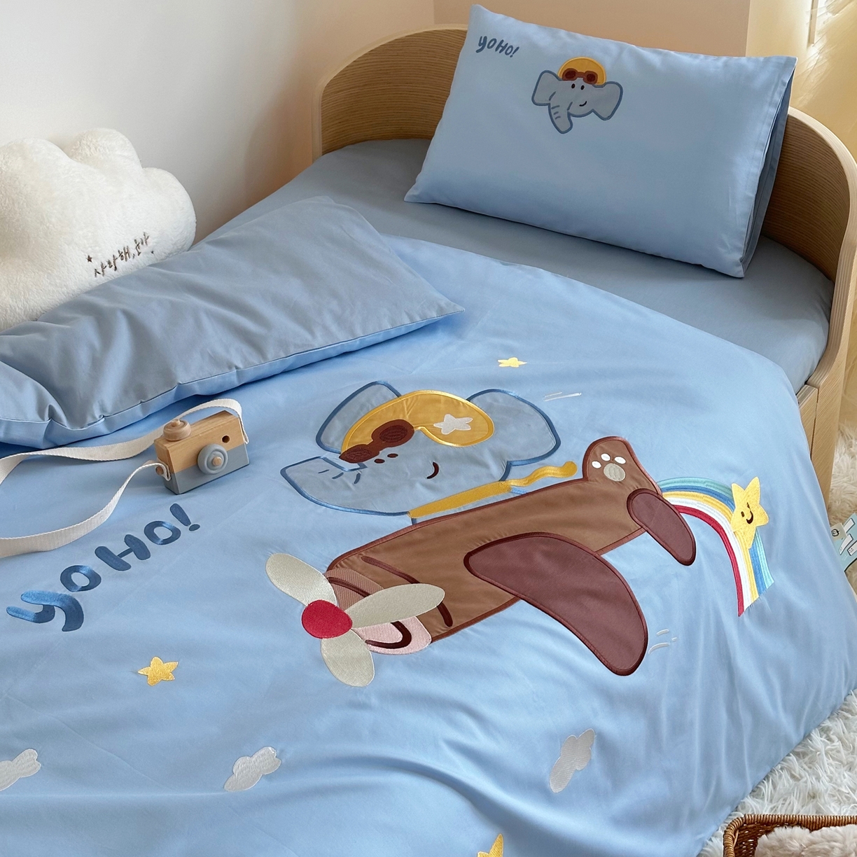 91家纺网 家纺一手货源 找家纺 （总）BOSS 2026新款全棉纯棉大版卡通贴布绣花幼儿园多件套