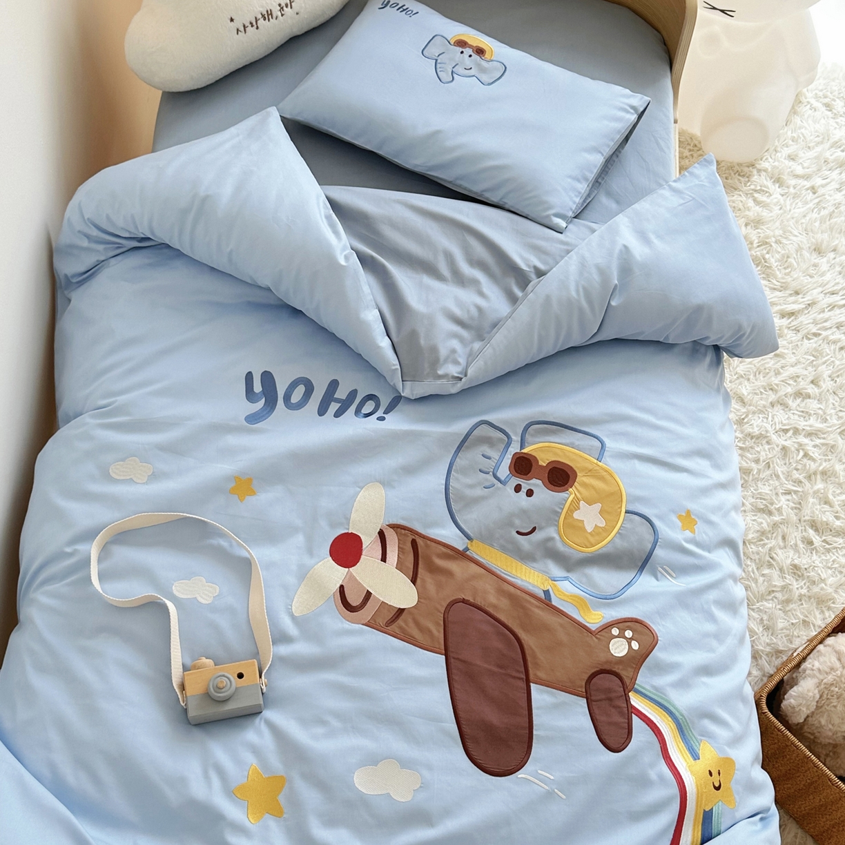 91家纺网 家纺一手货源 找家纺 （总）BOSS 2026新款全棉纯棉大版卡通贴布绣花幼儿园多件套