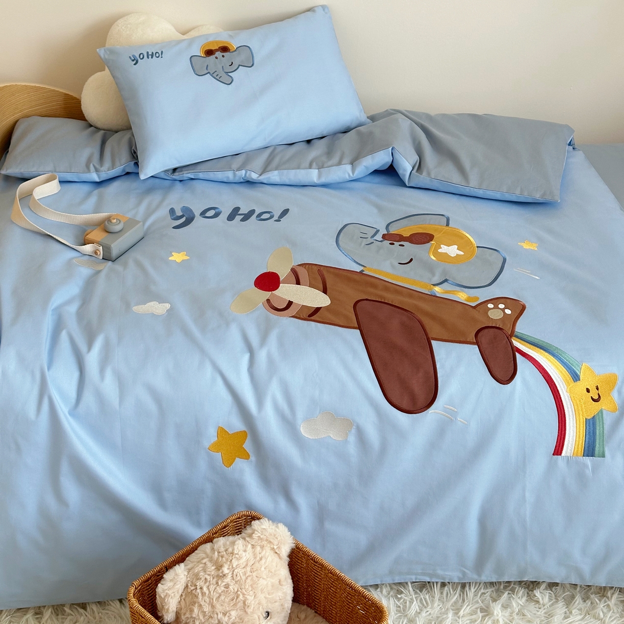 91家纺网 家纺一手货源 找家纺 （总）BOSS 2026新款全棉纯棉大版卡通贴布绣花幼儿园多件套