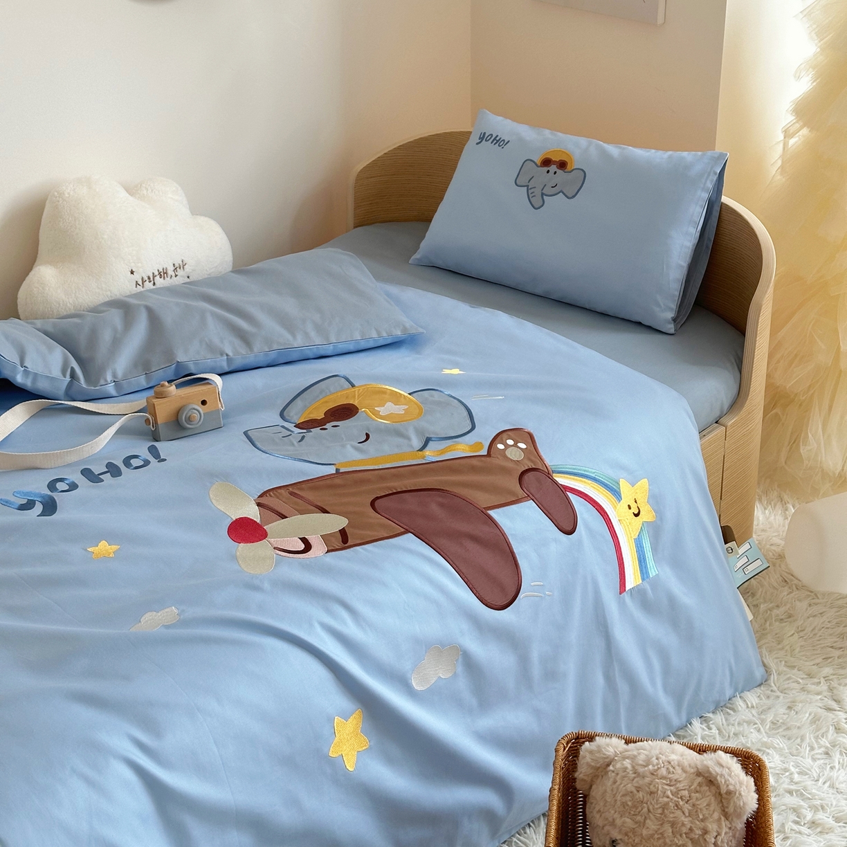 91家纺网 家纺一手货源 找家纺 （总）BOSS 2026新款全棉纯棉大版卡通贴布绣花幼儿园多件套