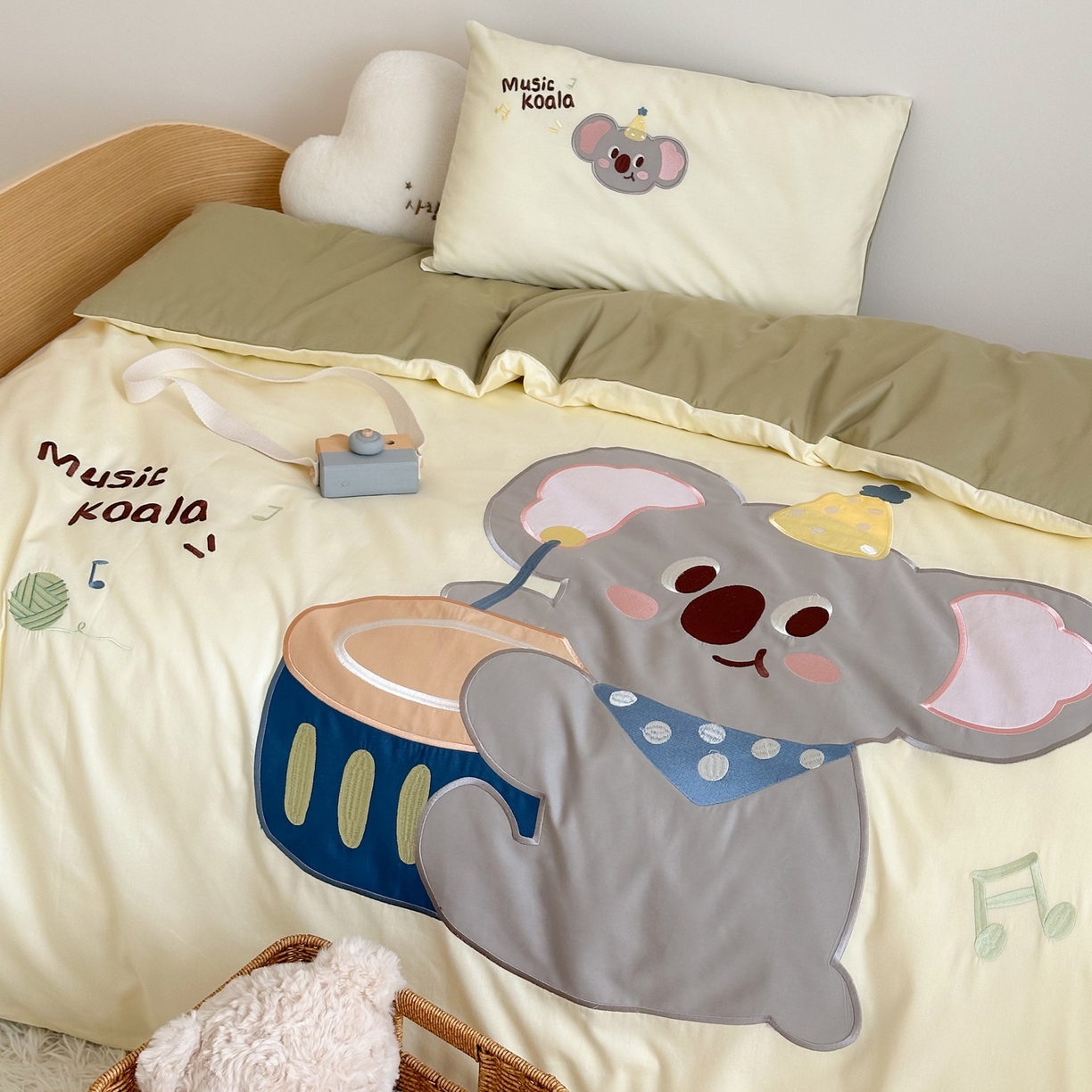 91家纺网 家纺一手货源 找家纺 BOSS 2026新款全棉纯棉大版卡通贴布绣花幼儿园多件套 考拉