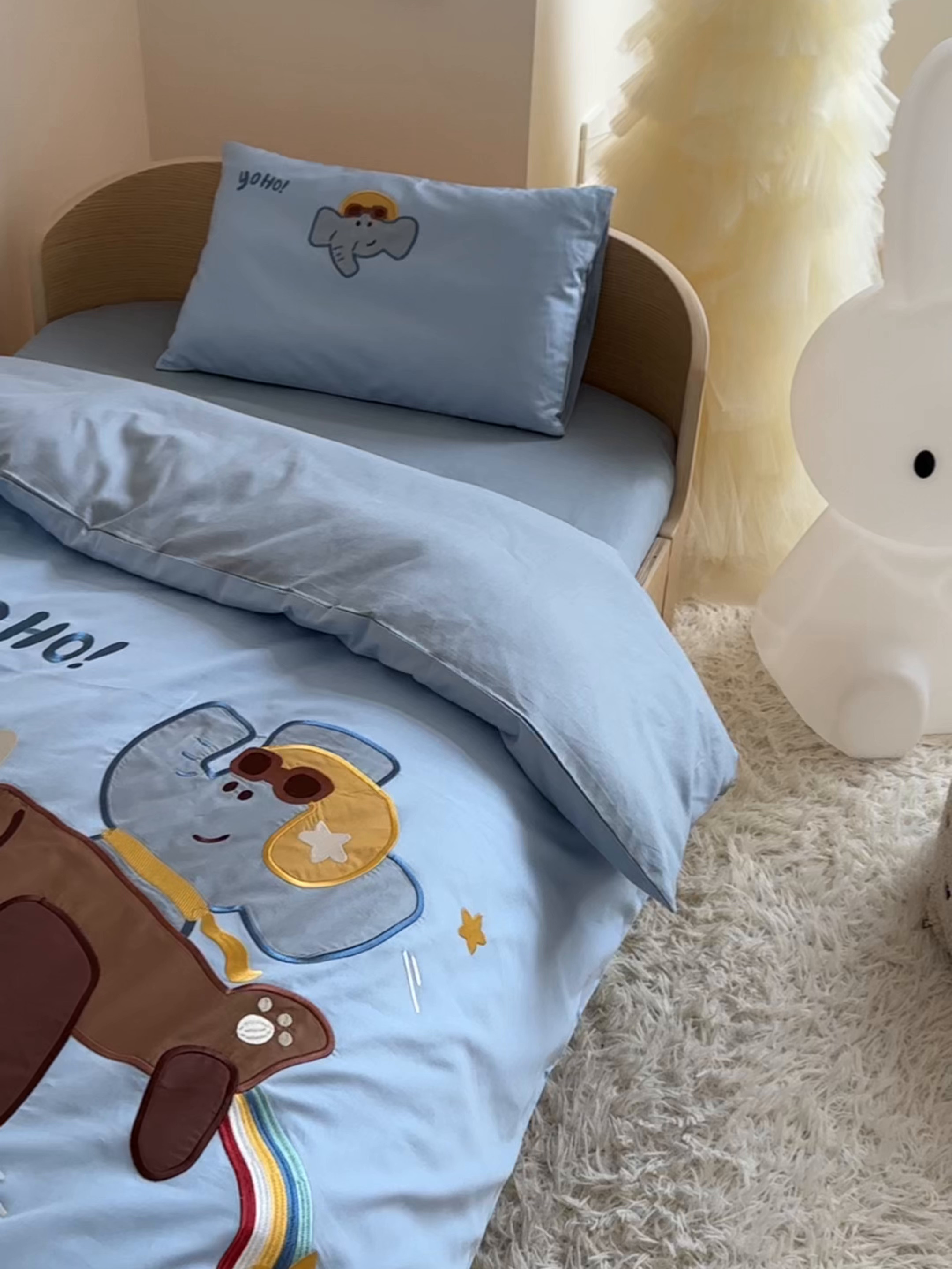 91家纺网 家纺一手货源 找家纺 （总）BOSS 2026新款全棉纯棉大版卡通贴布绣花幼儿园多件套