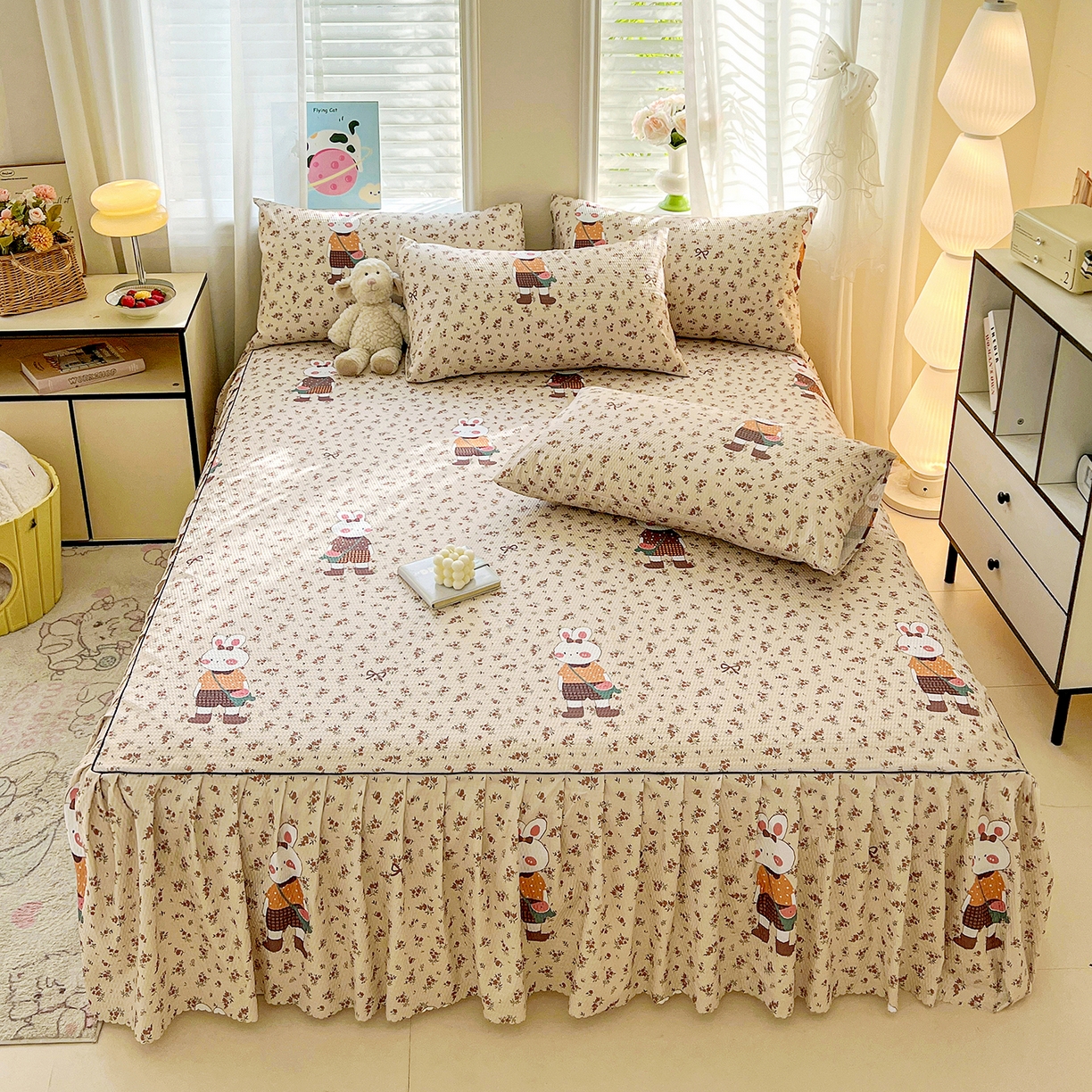 91家纺网 家纺一手货源 找家纺 （总）鹿辉家居（原吉欧力） 2026新款泡泡床裙四件套