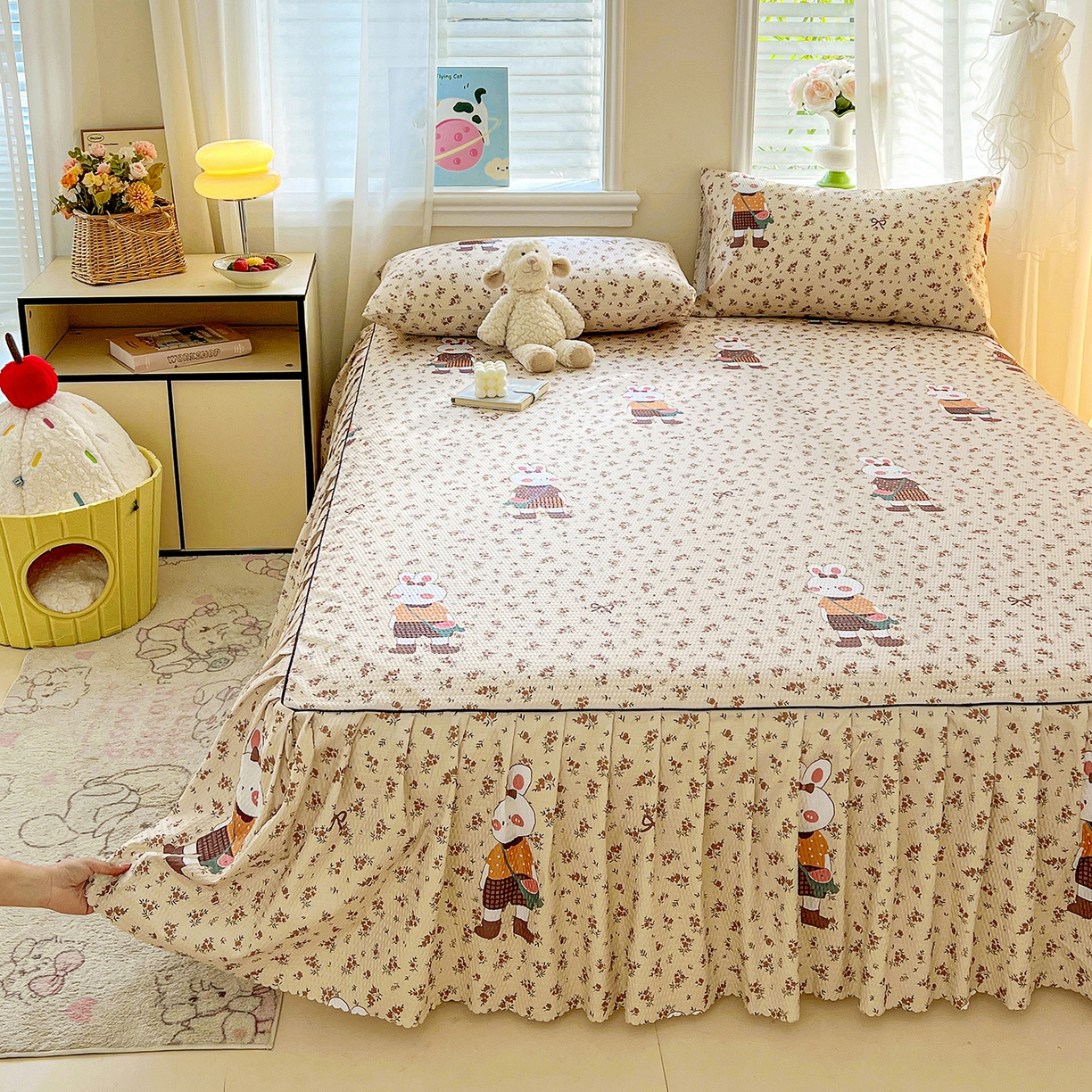 91家纺网 家纺一手货源 找家纺 （总）鹿辉家居（原吉欧力） 2026新款泡泡床裙四件套