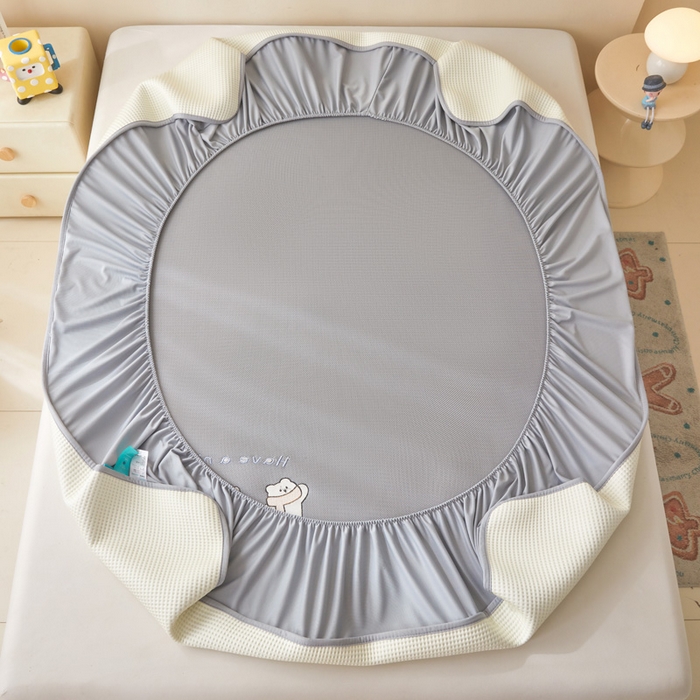 91家纺网 家纺一手货源 找家纺 （总）凯罗 2026新款卡通绣花小红书爆款凉豆豆绣花床笠可水洗床笠凉席席子