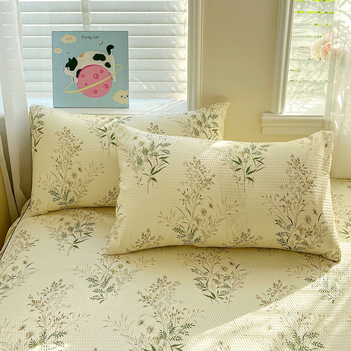 91家纺网 家纺一手货源 找家纺 鹿辉家居（原吉欧力） 2026新款泡泡床裙四件套 床裙款-花枝飞舞