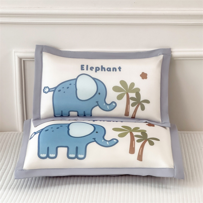 91家纺网 家纺一手货源 找家纺 兄弟坊 2026新款大版碳光冰丝儿童枕头午睡枕学生枕头枕芯幼儿园枕头 冰丝枕头-丛林小象