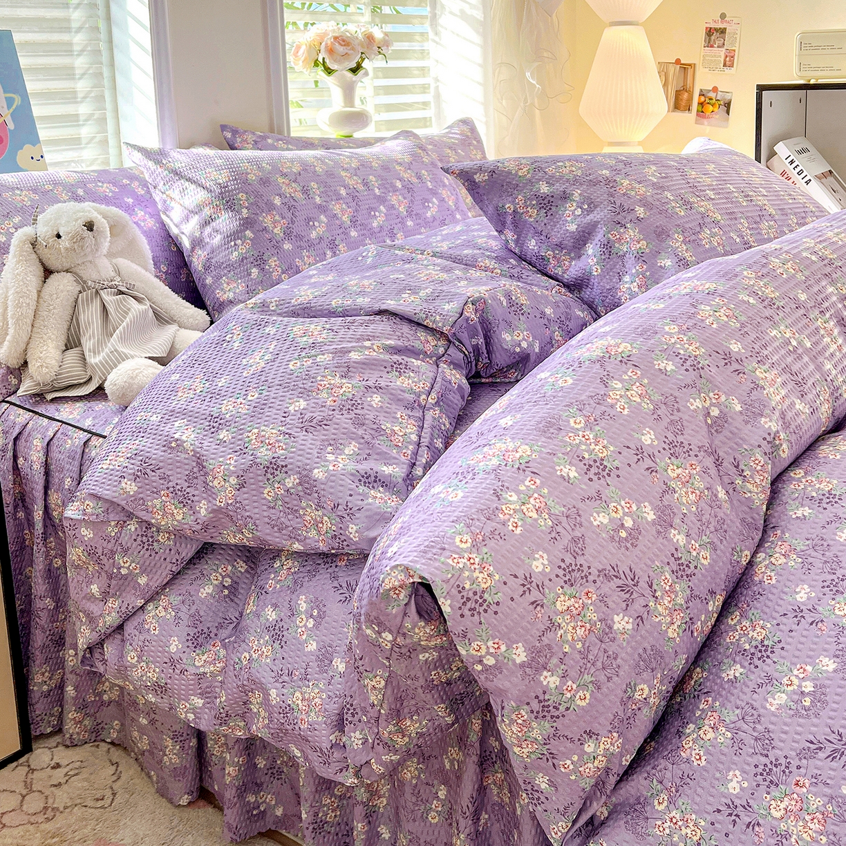 鹿辉家居（原吉欧力） 2026新款泡泡床裙四件套 床裙款-紫韵花开