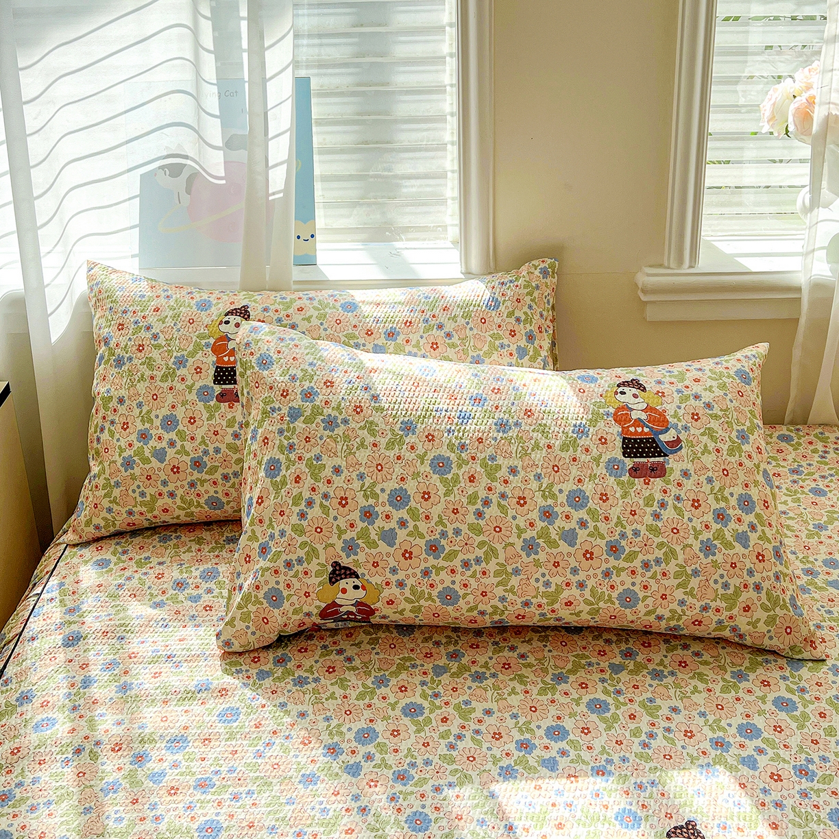 91家纺网 家纺一手货源 找家纺 鹿辉家居（原吉欧力） 2026新款泡泡床裙四件套 床裙款-花园宠物