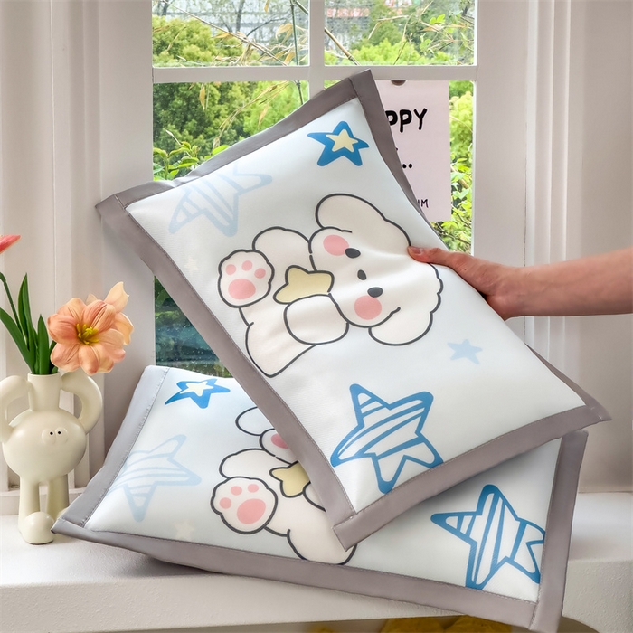 兄弟坊 2026新款大版碳光冰丝儿童枕头午睡枕学生枕头枕芯幼儿园枕头 冰丝枕头-皇皇小狗