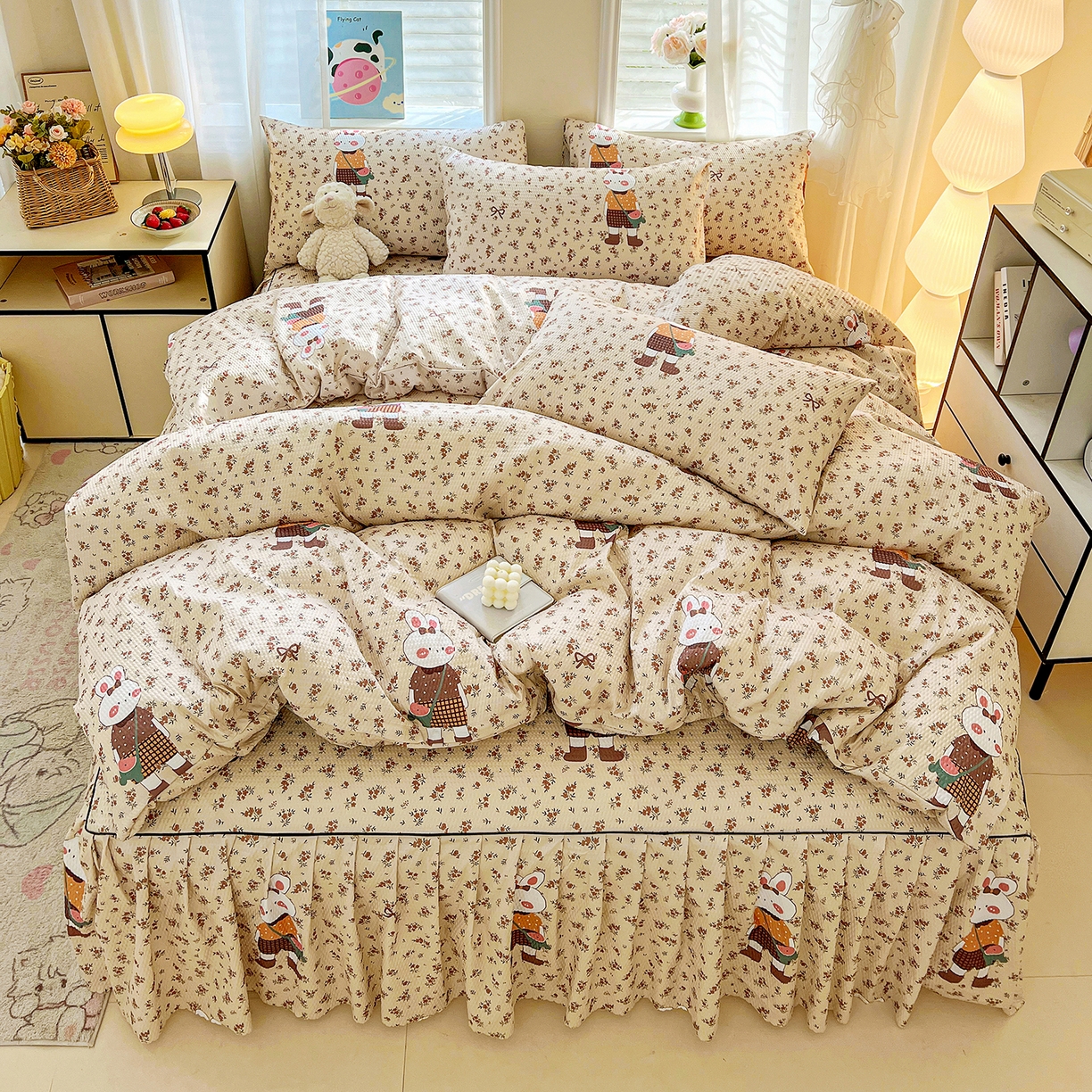 91家纺网 家纺一手货源 找家纺 （总）鹿辉家居（原吉欧力） 2026新款泡泡床裙四件套