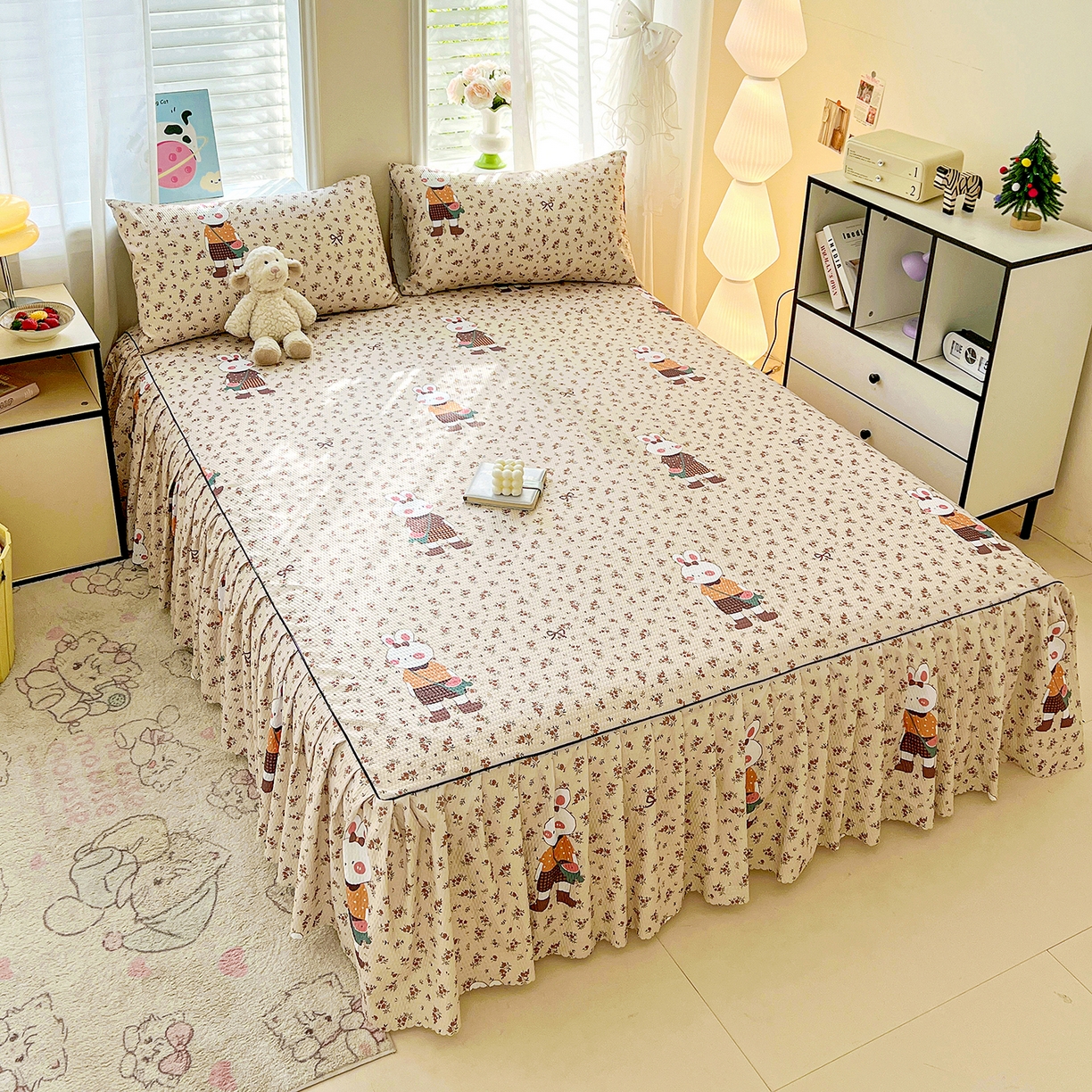 91家纺网 家纺一手货源 找家纺 （总）鹿辉家居（原吉欧力） 2026新款泡泡床裙四件套