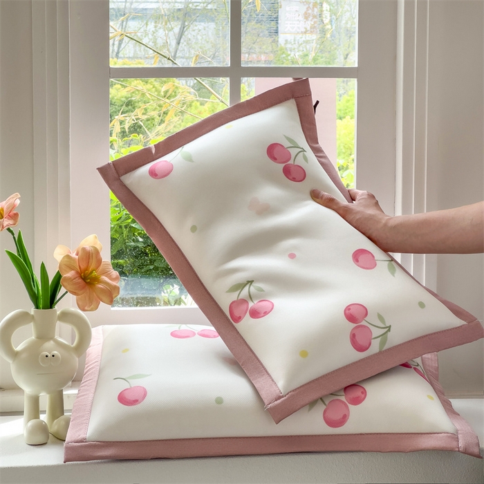 兄弟坊 2026新款大版碳光冰丝儿童枕头午睡枕学生枕头枕芯幼儿园枕头 冰丝枕头-甜梦樱桃