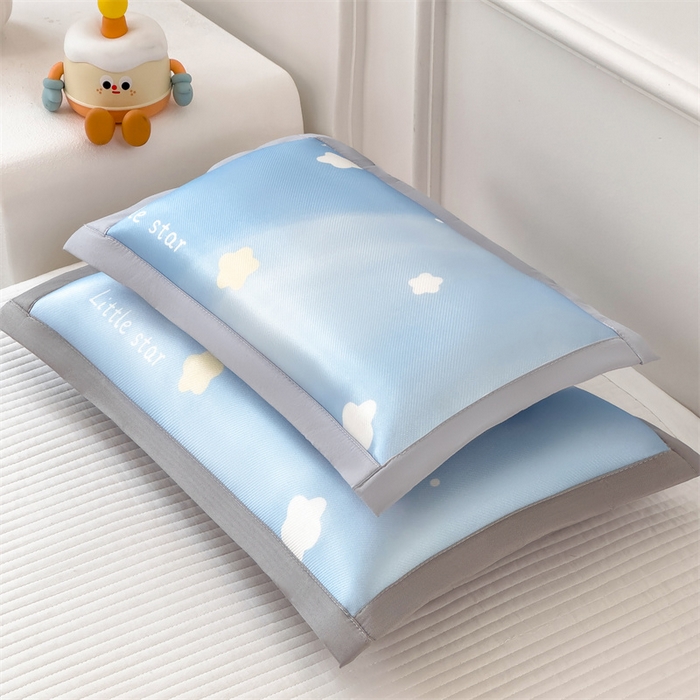 91家纺网 家纺一手货源 找家纺 兄弟坊 2026新款大版碳光冰丝儿童枕头午睡枕学生枕头枕芯幼儿园枕头 冰丝枕头-星辰点点