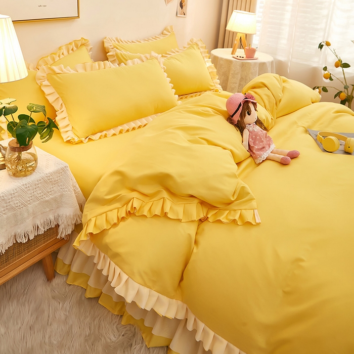 91家纺网 家纺一手货源 找家纺 （总）沐珩家纺 2026新款韩版公主风亲肤磨毛床单四件套-爱恋系列