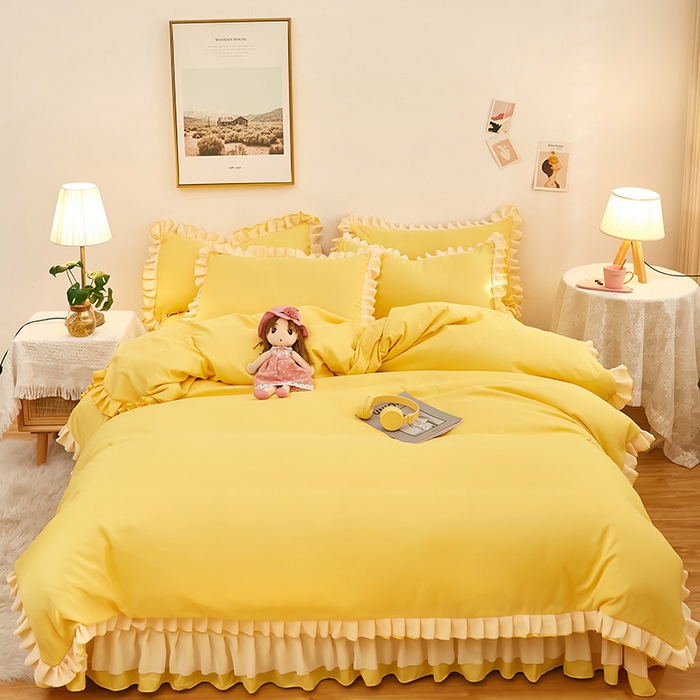 91家纺网 家纺一手货源 找家纺 （总）沐珩家纺 2026新款韩版公主风亲肤磨毛床单四件套-爱恋系列