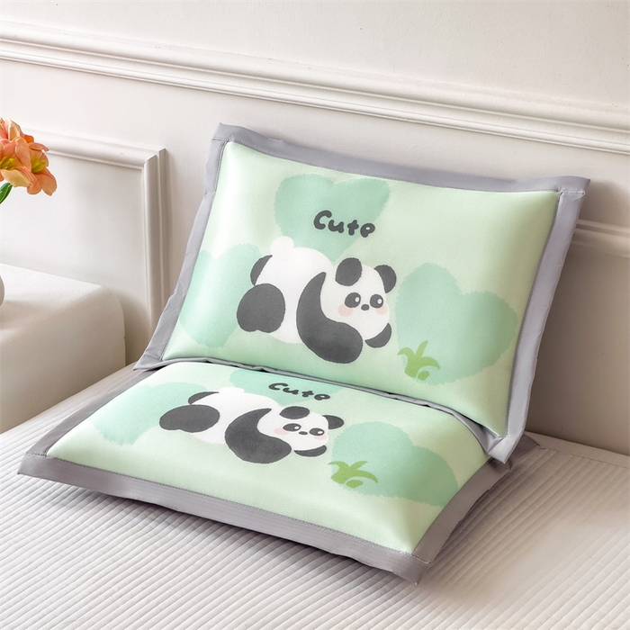 91家纺网 家纺一手货源 找家纺 兄弟坊 2026新款大版碳光冰丝儿童枕头午睡枕学生枕头枕芯幼儿园枕头 冰丝枕头-熊猫趴趴