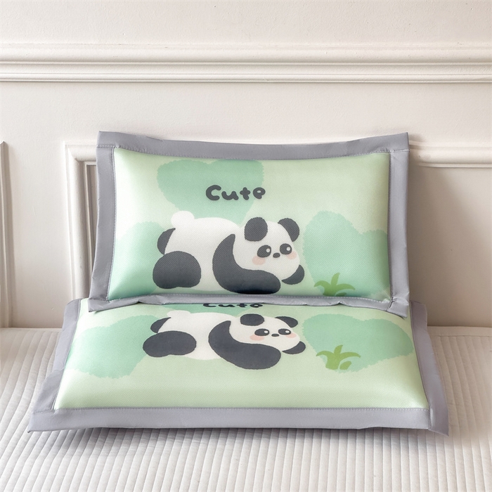 91家纺网 家纺一手货源 找家纺 兄弟坊 2026新款大版碳光冰丝儿童枕头午睡枕学生枕头枕芯幼儿园枕头 冰丝枕头-熊猫趴趴