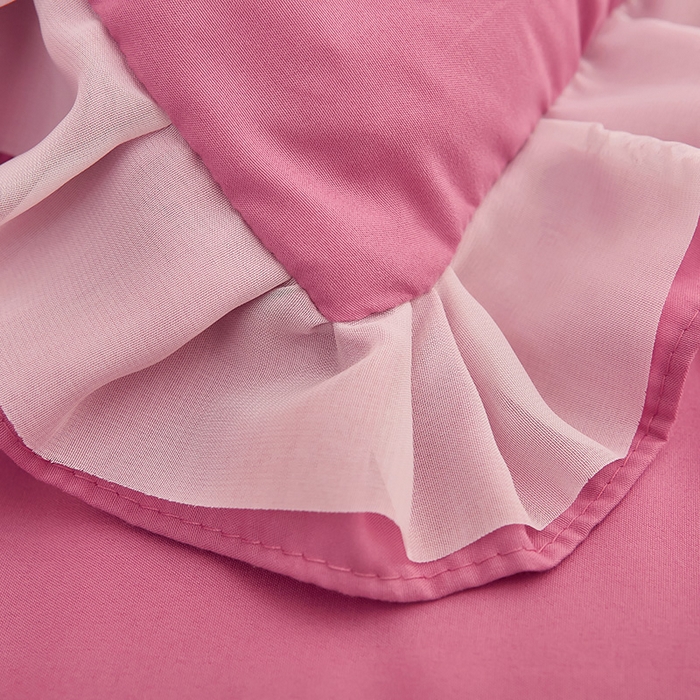 91家纺网 家纺一手货源 找家纺 沐珩家纺 2026新款韩版公主风亲肤磨毛床单四件套-爱恋系列 爱恋-粉豆沙