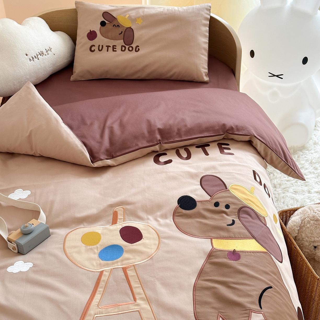 91家纺网 家纺一手货源 找家纺 （总）BOSS 2026新款全棉纯棉大版卡通贴布绣花幼儿园多件套