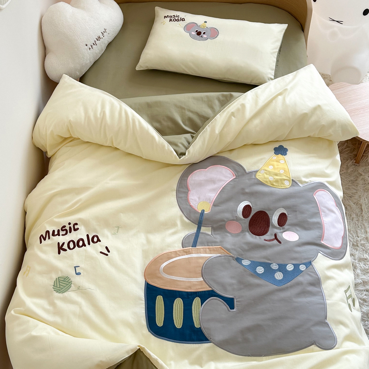 91家纺网 家纺一手货源 找家纺 （总）BOSS 2026新款全棉纯棉大版卡通贴布绣花幼儿园多件套