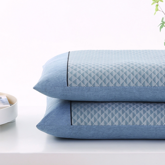 91家纺网 家纺一手货源 找家纺 小牛席业 2026新款7D小三角按摩-冷感豆豆【夏凉枕】夏凉枕夏凉枕夏天凉枕头竹枕头冰丝枕套藤枕头冰藤枕记忆枕 7D小三角冷感豆豆夏凉枕（蓝色）