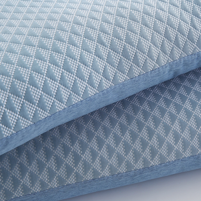 91家纺网 家纺一手货源 找家纺 小牛席业 2026新款7D小三角按摩-冷感豆豆【夏凉枕】夏凉枕夏凉枕夏天凉枕头竹枕头冰丝枕套藤枕头冰藤枕记忆枕 7D小三角冷感豆豆夏凉枕（蓝色）
