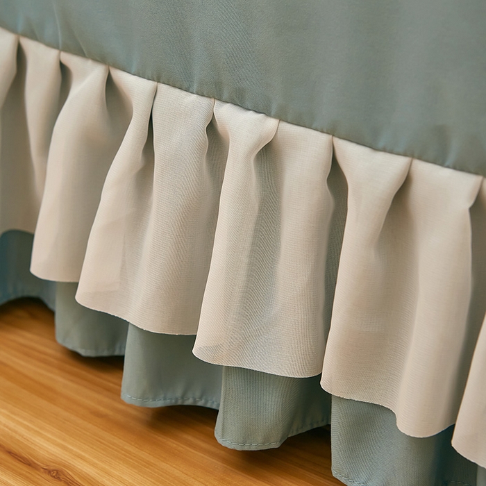 91家纺网 家纺一手货源 找家纺 沐珩家纺 2026新款韩版公主风亲肤磨毛床单四件套-爱恋系列 爱恋-柔光兰