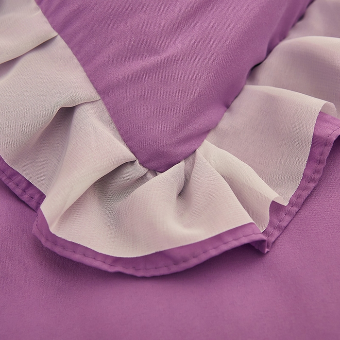 91家纺网 家纺一手货源 找家纺 沐珩家纺 2026新款韩版公主风亲肤磨毛床单四件套-爱恋系列 爱恋-香芋紫