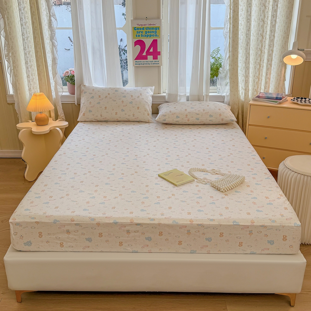 91家纺网 家纺一手货源 找家纺 （总）鹿辉家居（原吉欧力） 2026新款3D立体压泡床笠三件套