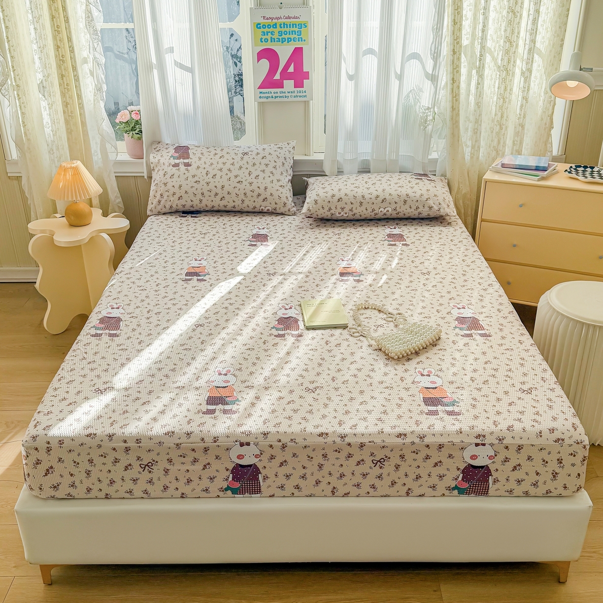 91家纺网 家纺一手货源 找家纺 （总）鹿辉家居（原吉欧力） 2026新款3D立体压泡床笠三件套