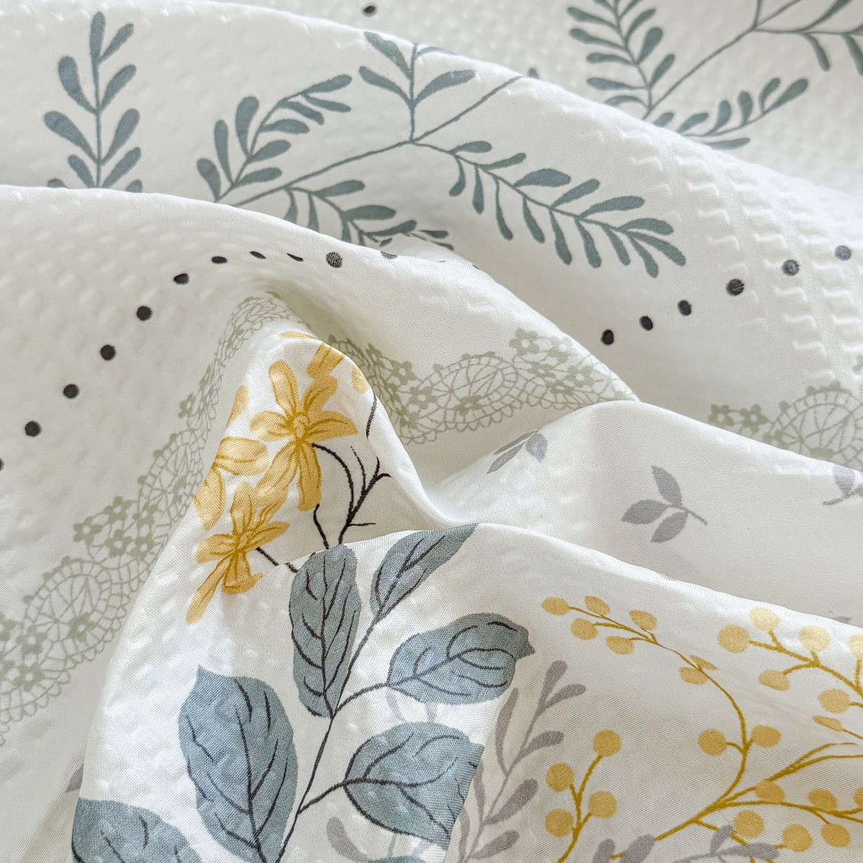 91家纺网 家纺一手货源 找家纺 鹿辉家居（原吉欧力） 2026新款3D立体压泡床笠三件套 叶仲花开