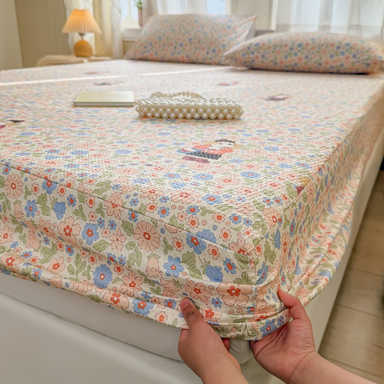 91家纺网 家纺一手货源 找家纺 鹿辉家居（原吉欧力） 2026新款3D立体压泡床笠三件套 花园宠物