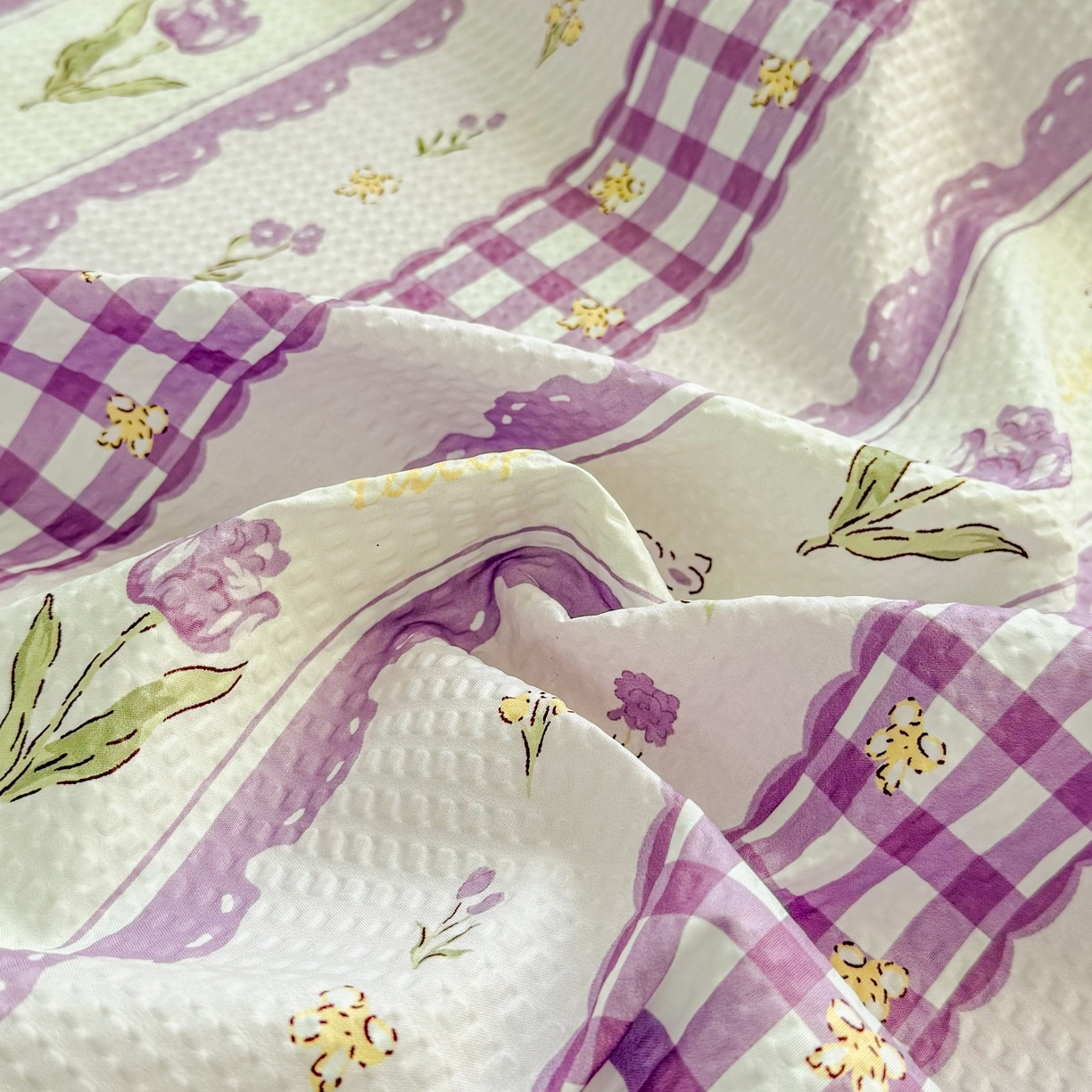 91家纺网 家纺一手货源 找家纺 鹿辉家居（原吉欧力） 2026新款3D立体压泡床笠三件套 郁金香紫