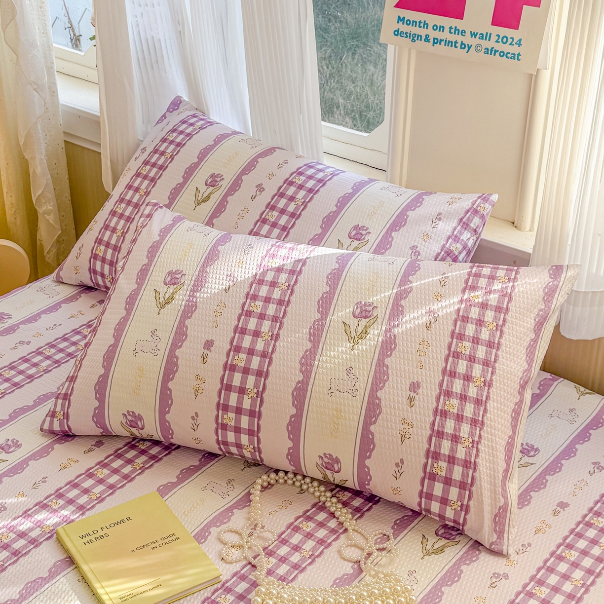 91家纺网 家纺一手货源 找家纺 鹿辉家居（原吉欧力） 2026新款3D立体压泡床笠三件套 郁金香紫