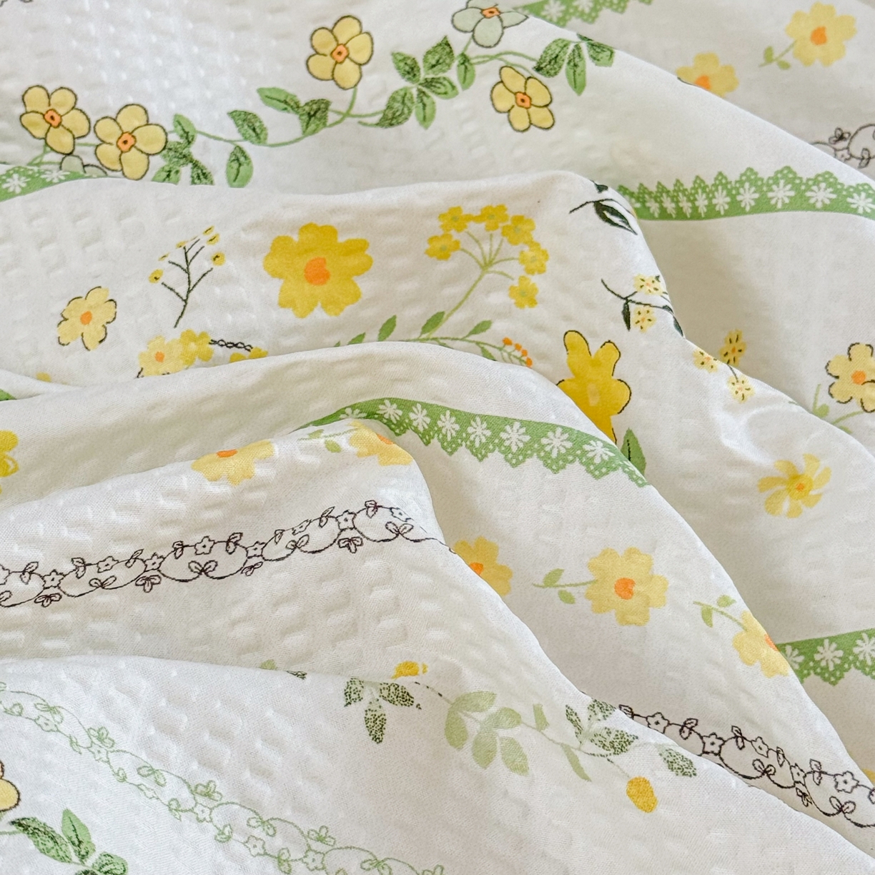 91家纺网 家纺一手货源 找家纺 鹿辉家居（原吉欧力） 2026新款3D立体压泡床笠三件套 绿色经典