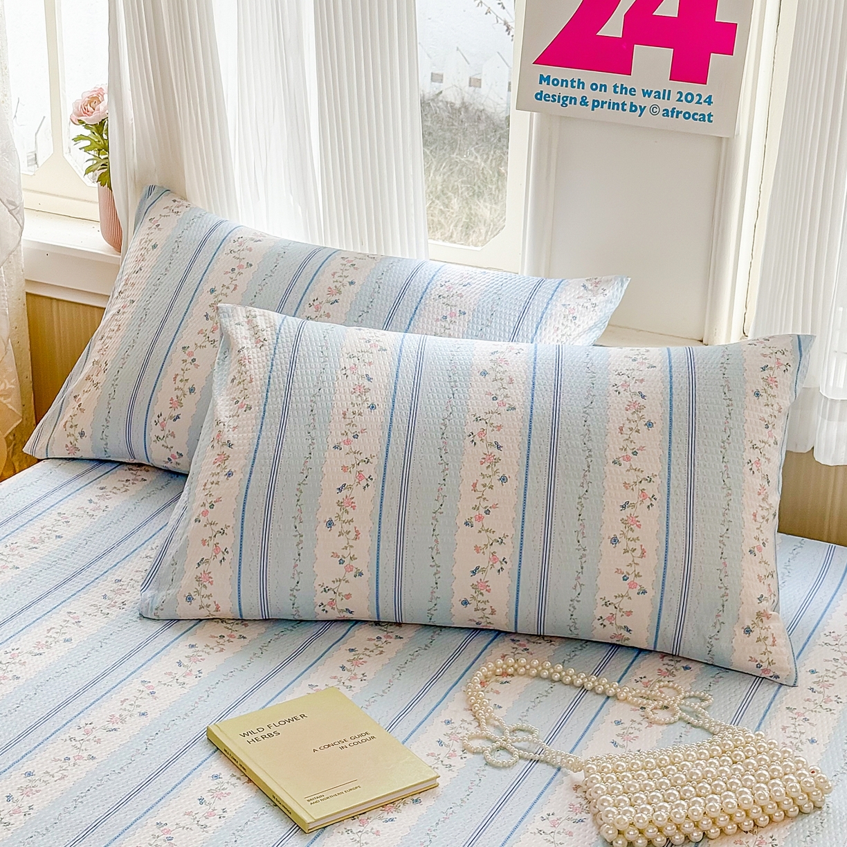 91家纺网 家纺一手货源 找家纺 鹿辉家居（原吉欧力） 2026新款3D立体压泡床笠三件套 蓝韵花香