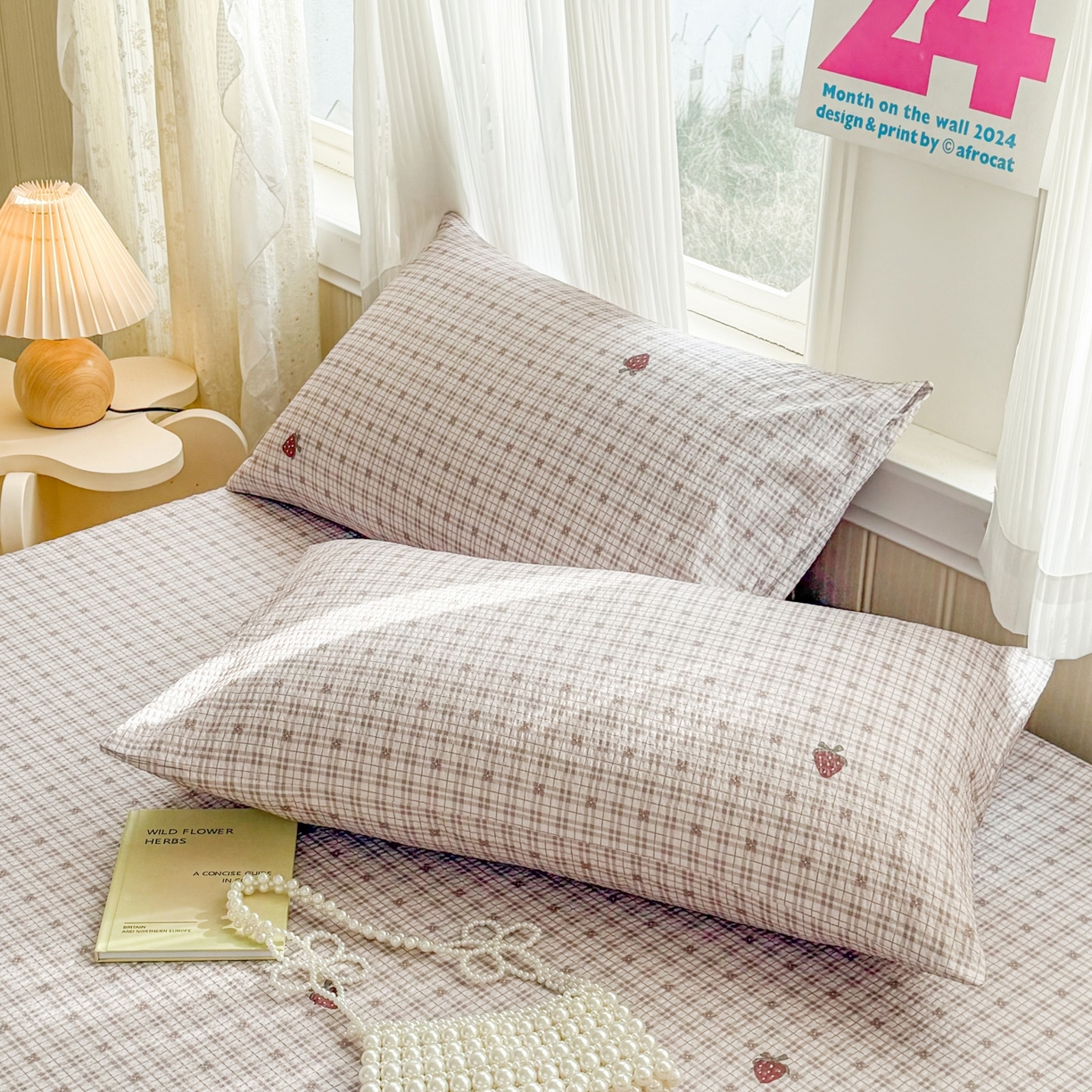 91家纺网 家纺一手货源 找家纺 鹿辉家居（原吉欧力） 2026新款3D立体压泡床笠三件套 格韵草莓