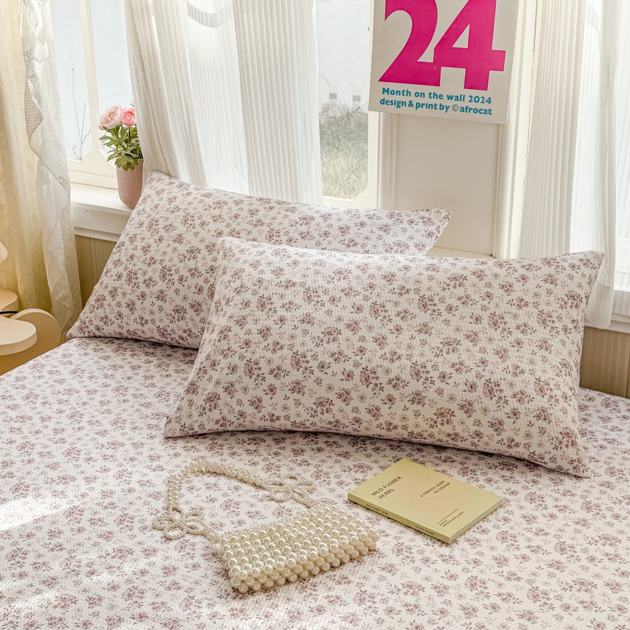 91家纺网 家纺一手货源 找家纺 鹿辉家居（原吉欧力） 2026新款3D立体压泡床笠三件套 粉色碎花