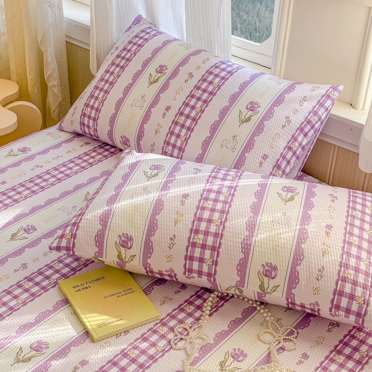 91家纺网 家纺一手货源 找家纺 鹿辉家居（原吉欧力） 2026新款3D立体压泡床笠三件套 郁金香紫