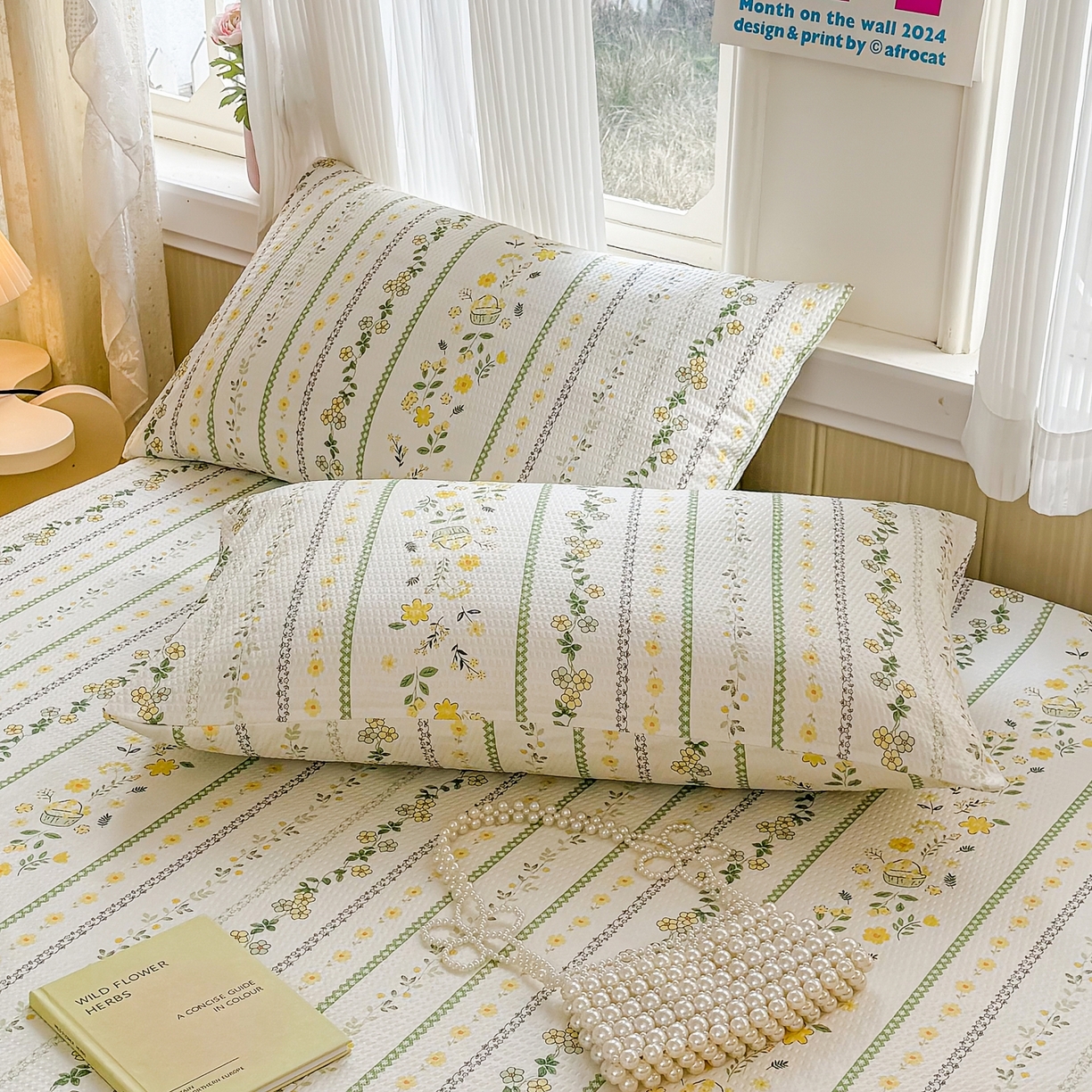 91家纺网 家纺一手货源 找家纺 鹿辉家居（原吉欧力） 2026新款3D立体压泡床笠三件套 绿色经典